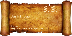 Berki Bea névjegykártya